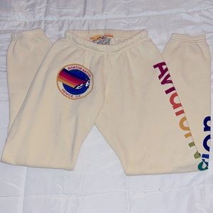 Aviator Nation Cream sweatpants - Adult XS